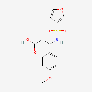 molecular formula C14H15NO6S B7412114 3-(Furan-3-ylsulfonylamino)-3-(4-methoxyphenyl)propanoic acid 