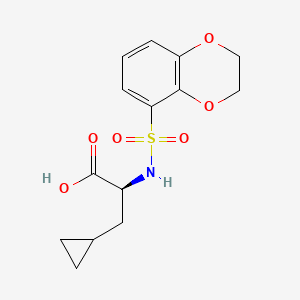 (2S)-3-cyclopropyl-2-(2,3-dihydro-1,4-benzodioxin-5-ylsulfonylamino)propanoic acid