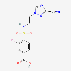 4-[2-(3-Cyano-1,2,4-triazol-1-yl)ethylsulfamoyl]-3-fluorobenzoic acid