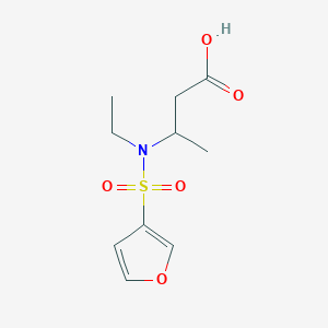 molecular formula C10H15NO5S B7412142 3-[Ethyl(furan-3-ylsulfonyl)amino]butanoic acid 