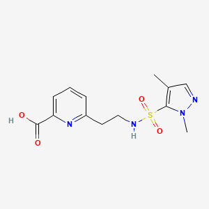 6-[2-[(2,4-Dimethylpyrazol-3-yl)sulfonylamino]ethyl]pyridine-2-carboxylic acid