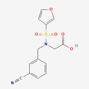 molecular formula C14H12N2O5S B7412152 2-[(3-Cyanophenyl)methyl-(furan-3-ylsulfonyl)amino]acetic acid 