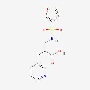 molecular formula C13H14N2O5S B7412175 2-[(Furan-3-ylsulfonylamino)methyl]-3-pyridin-3-ylpropanoic acid 