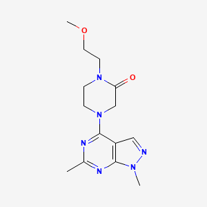 molecular formula C14H20N6O2 B7412185 4-(1,6-Dimethylpyrazolo[3,4-d]pyrimidin-4-yl)-1-(2-methoxyethyl)piperazin-2-one 