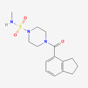 molecular formula C15H21N3O3S B7412249 4-(2,3-dihydro-1H-indene-4-carbonyl)-N-methylpiperazine-1-sulfonamide 