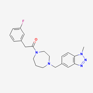 2-(3-Fluorophenyl)-1-[4-[(1-methylbenzotriazol-5-yl)methyl]-1,4-diazepan-1-yl]ethanone