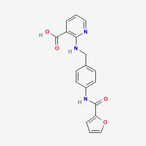 molecular formula C18H15N3O4 B7412322 2-[[4-(Furan-2-carbonylamino)phenyl]methylamino]pyridine-3-carboxylic acid 