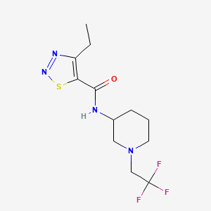 molecular formula C12H17F3N4OS B7412331 4-ethyl-N-[1-(2,2,2-trifluoroethyl)piperidin-3-yl]thiadiazole-5-carboxamide 