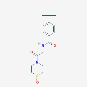 molecular formula C17H24N2O3S B7412372 4-tert-butyl-N-[2-oxo-2-(1-oxo-1,4-thiazinan-4-yl)ethyl]benzamide 