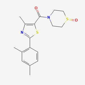 molecular formula C17H20N2O2S2 B7412377 [2-(2,4-Dimethylphenyl)-4-methyl-1,3-thiazol-5-yl]-(1-oxo-1,4-thiazinan-4-yl)methanone 