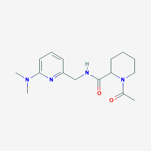 molecular formula C16H24N4O2 B7412389 1-acetyl-N-[[6-(dimethylamino)pyridin-2-yl]methyl]piperidine-2-carboxamide 