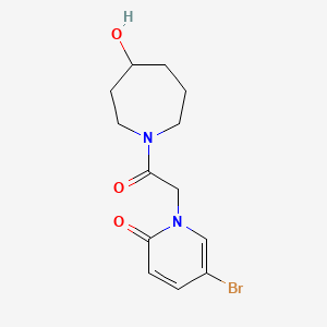 molecular formula C13H17BrN2O3 B7412424 5-Bromo-1-[2-(4-hydroxyazepan-1-yl)-2-oxoethyl]pyridin-2-one 