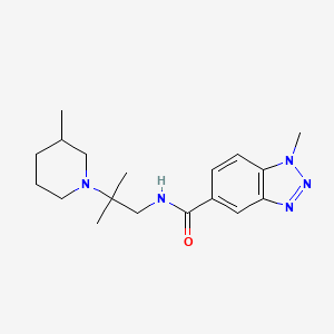 1-methyl-N-[2-methyl-2-(3-methylpiperidin-1-yl)propyl]benzotriazole-5-carboxamide