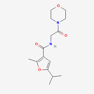 molecular formula C15H22N2O4 B7412434 2-methyl-N-(2-morpholin-4-yl-2-oxoethyl)-5-propan-2-ylfuran-3-carboxamide 