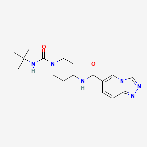 molecular formula C17H24N6O2 B7412491 N-[1-(tert-butylcarbamoyl)piperidin-4-yl]-[1,2,4]triazolo[4,3-a]pyridine-6-carboxamide 