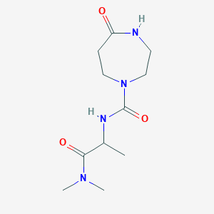 molecular formula C11H20N4O3 B7412509 N-[1-(dimethylamino)-1-oxopropan-2-yl]-5-oxo-1,4-diazepane-1-carboxamide 