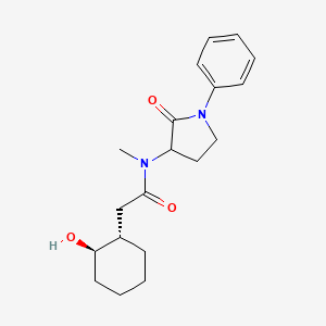 molecular formula C19H26N2O3 B7412520 2-[(1S,2R)-2-hydroxycyclohexyl]-N-methyl-N-(2-oxo-1-phenylpyrrolidin-3-yl)acetamide 