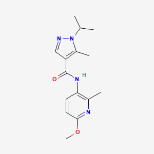 molecular formula C15H20N4O2 B7412528 N-(6-methoxy-2-methylpyridin-3-yl)-5-methyl-1-propan-2-ylpyrazole-4-carboxamide 