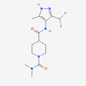 4-N-[3-(difluoromethyl)-5-methyl-1H-pyrazol-4-yl]-1-N,1-N-dimethylpiperidine-1,4-dicarboxamide