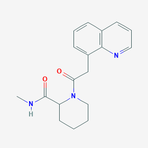 molecular formula C18H21N3O2 B7412562 N-methyl-1-(2-quinolin-8-ylacetyl)piperidine-2-carboxamide 