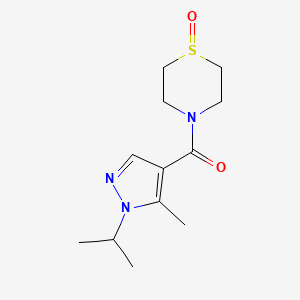 molecular formula C12H19N3O2S B7412569 (5-Methyl-1-propan-2-ylpyrazol-4-yl)-(1-oxo-1,4-thiazinan-4-yl)methanone 