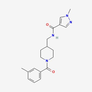 molecular formula C19H24N4O2 B7412582 1-methyl-N-[[1-(3-methylbenzoyl)piperidin-4-yl]methyl]pyrazole-4-carboxamide 