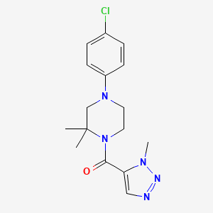 [4-(4-Chlorophenyl)-2,2-dimethylpiperazin-1-yl]-(3-methyltriazol-4-yl)methanone