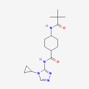 N-(4-cyclopropyl-1,2,4-triazol-3-yl)-4-(2,2-dimethylpropanoylamino)cyclohexane-1-carboxamide