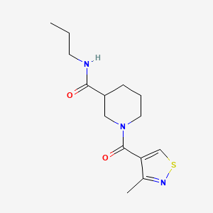 molecular formula C14H21N3O2S B7412620 1-(3-methyl-1,2-thiazole-4-carbonyl)-N-propylpiperidine-3-carboxamide 