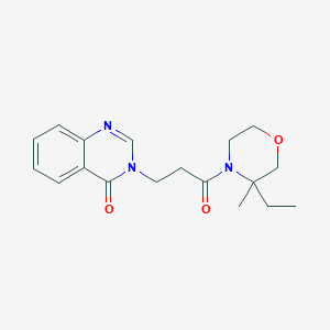 molecular formula C18H23N3O3 B7412641 3-[3-(3-Ethyl-3-methylmorpholin-4-yl)-3-oxopropyl]quinazolin-4-one 