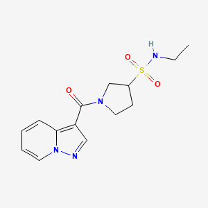 N-ethyl-1-(pyrazolo[1,5-a]pyridine-3-carbonyl)pyrrolidine-3-sulfonamide