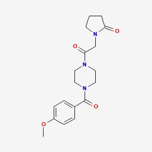 molecular formula C18H23N3O4 B7412680 1-[2-[4-(4-Methoxybenzoyl)piperazin-1-yl]-2-oxoethyl]pyrrolidin-2-one 