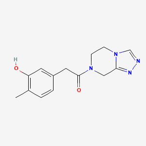 1-(6,8-dihydro-5H-[1,2,4]triazolo[4,3-a]pyrazin-7-yl)-2-(3-hydroxy-4-methylphenyl)ethanone