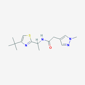 N-[1-(4-tert-butyl-1,3-thiazol-2-yl)ethyl]-2-(1-methylpyrazol-4-yl)acetamide