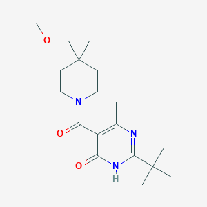 molecular formula C18H29N3O3 B7412791 2-tert-butyl-5-[4-(methoxymethyl)-4-methylpiperidine-1-carbonyl]-4-methyl-1H-pyrimidin-6-one 