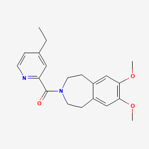 molecular formula C20H24N2O3 B7412801 (7,8-Dimethoxy-1,2,4,5-tetrahydro-3-benzazepin-3-yl)-(4-ethylpyridin-2-yl)methanone 