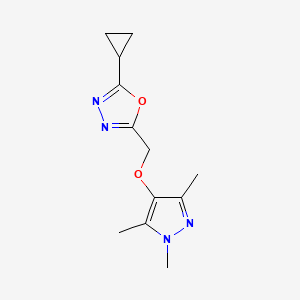 2-Cyclopropyl-5-[(1,3,5-trimethylpyrazol-4-yl)oxymethyl]-1,3,4-oxadiazole