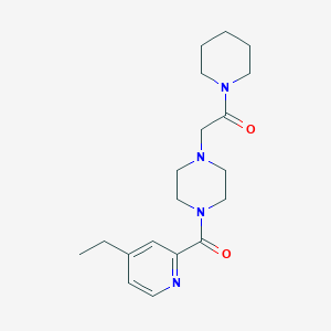 molecular formula C19H28N4O2 B7412808 2-[4-(4-Ethylpyridine-2-carbonyl)piperazin-1-yl]-1-piperidin-1-ylethanone 