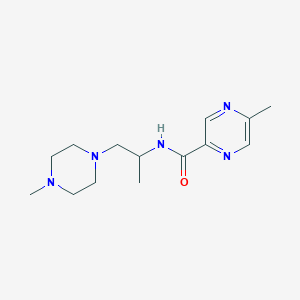 molecular formula C14H23N5O B7412825 5-methyl-N-[1-(4-methylpiperazin-1-yl)propan-2-yl]pyrazine-2-carboxamide 