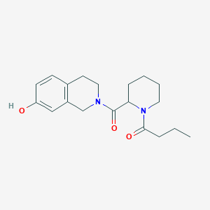 molecular formula C19H26N2O3 B7412835 1-[2-(7-hydroxy-3,4-dihydro-1H-isoquinoline-2-carbonyl)piperidin-1-yl]butan-1-one 