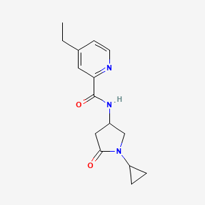 molecular formula C15H19N3O2 B7412845 N-(1-cyclopropyl-5-oxopyrrolidin-3-yl)-4-ethylpyridine-2-carboxamide 