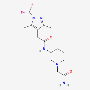 N-[1-(2-amino-2-oxoethyl)piperidin-3-yl]-2-[1-(difluoromethyl)-3,5-dimethylpyrazol-4-yl]acetamide