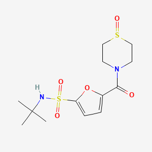 molecular formula C13H20N2O5S2 B7412884 N-tert-butyl-5-(1-oxo-1,4-thiazinane-4-carbonyl)furan-2-sulfonamide 