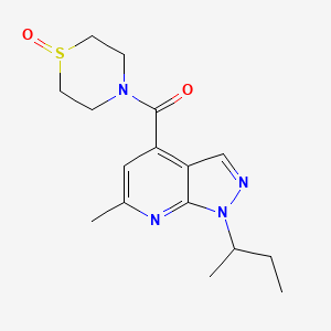 (1-Butan-2-yl-6-methylpyrazolo[3,4-b]pyridin-4-yl)-(1-oxo-1,4-thiazinan-4-yl)methanone