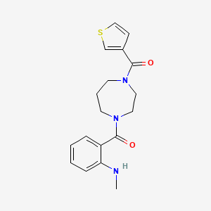 molecular formula C18H21N3O2S B7412915 [4-[2-(Methylamino)benzoyl]-1,4-diazepan-1-yl]-thiophen-3-ylmethanone 