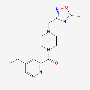 (4-Ethylpyridin-2-yl)-[4-[(5-methyl-1,2,4-oxadiazol-3-yl)methyl]piperazin-1-yl]methanone