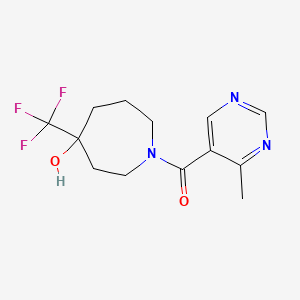 [4-Hydroxy-4-(trifluoromethyl)azepan-1-yl]-(4-methylpyrimidin-5-yl)methanone