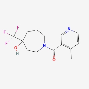 molecular formula C14H17F3N2O2 B7412950 [4-Hydroxy-4-(trifluoromethyl)azepan-1-yl]-(4-methylpyridin-3-yl)methanone 