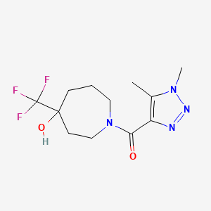 (1,5-Dimethyltriazol-4-yl)-[4-hydroxy-4-(trifluoromethyl)azepan-1-yl]methanone