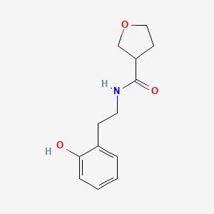 molecular formula C13H17NO3 B7412994 N-[2-(2-hydroxyphenyl)ethyl]oxolane-3-carboxamide 